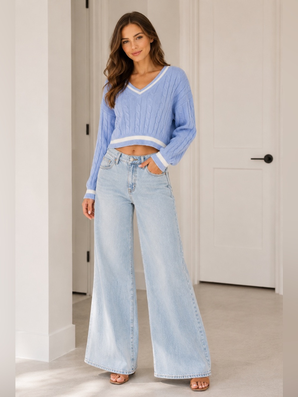 🛑 6/$25 SHEIN Cropped Acrylic sweater size Medium